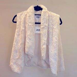 Faux Fur Vest - Ivory/white